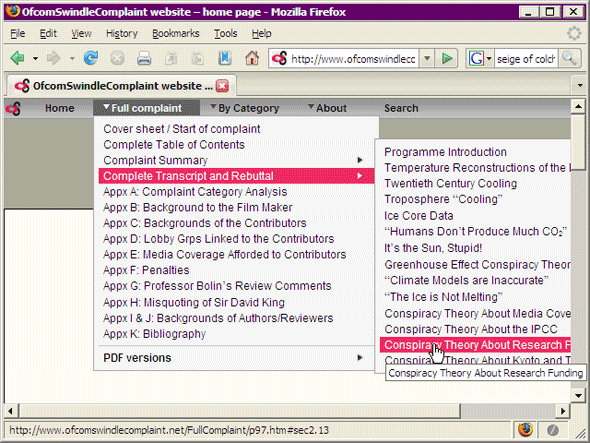 Screen Capture of tooltips on sub-menus